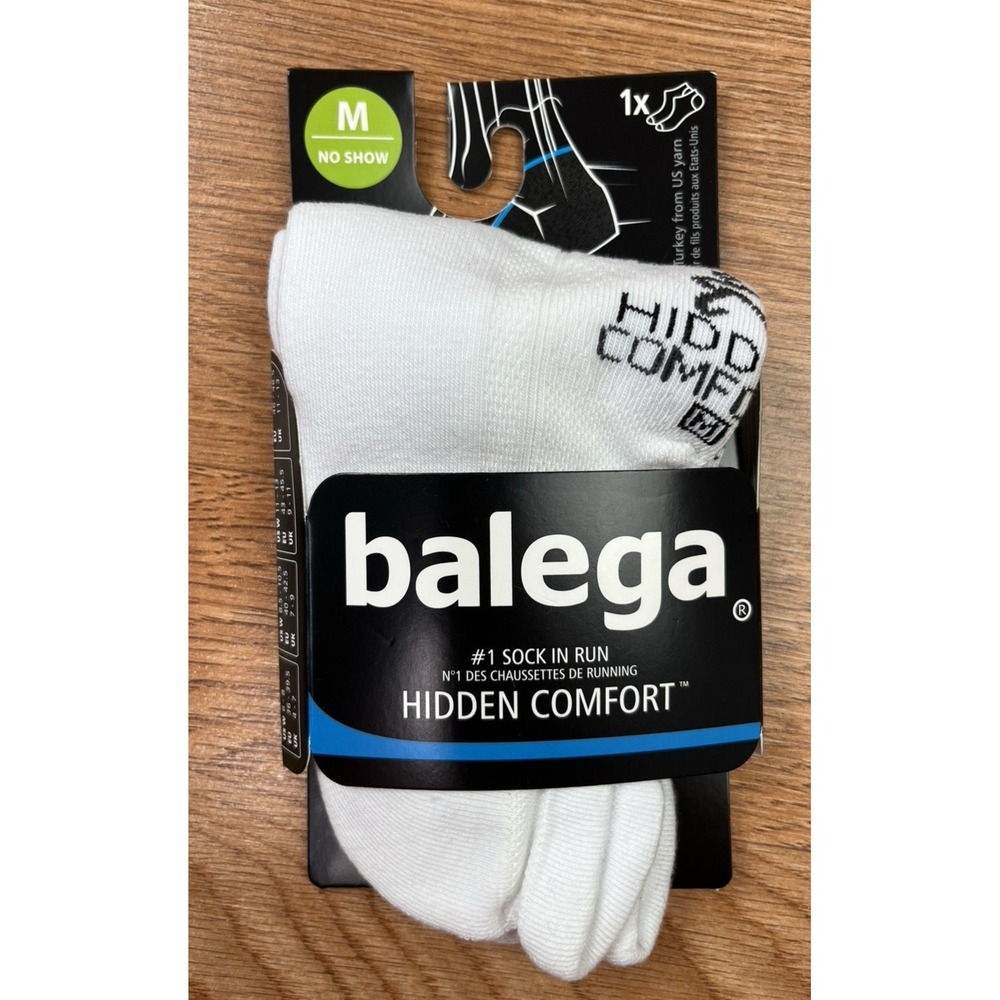 Balega Hidden Comfort 1 Pair White No Show Socks Unisex Size Medium NEW